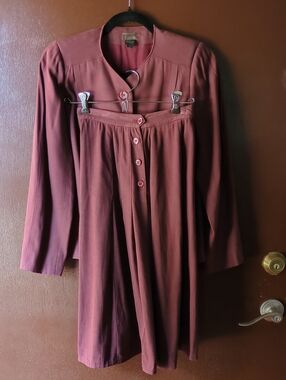 Vintage Pinky & Dianne Womens Blazer And Matching Skirt, Dusty Rose Size 4